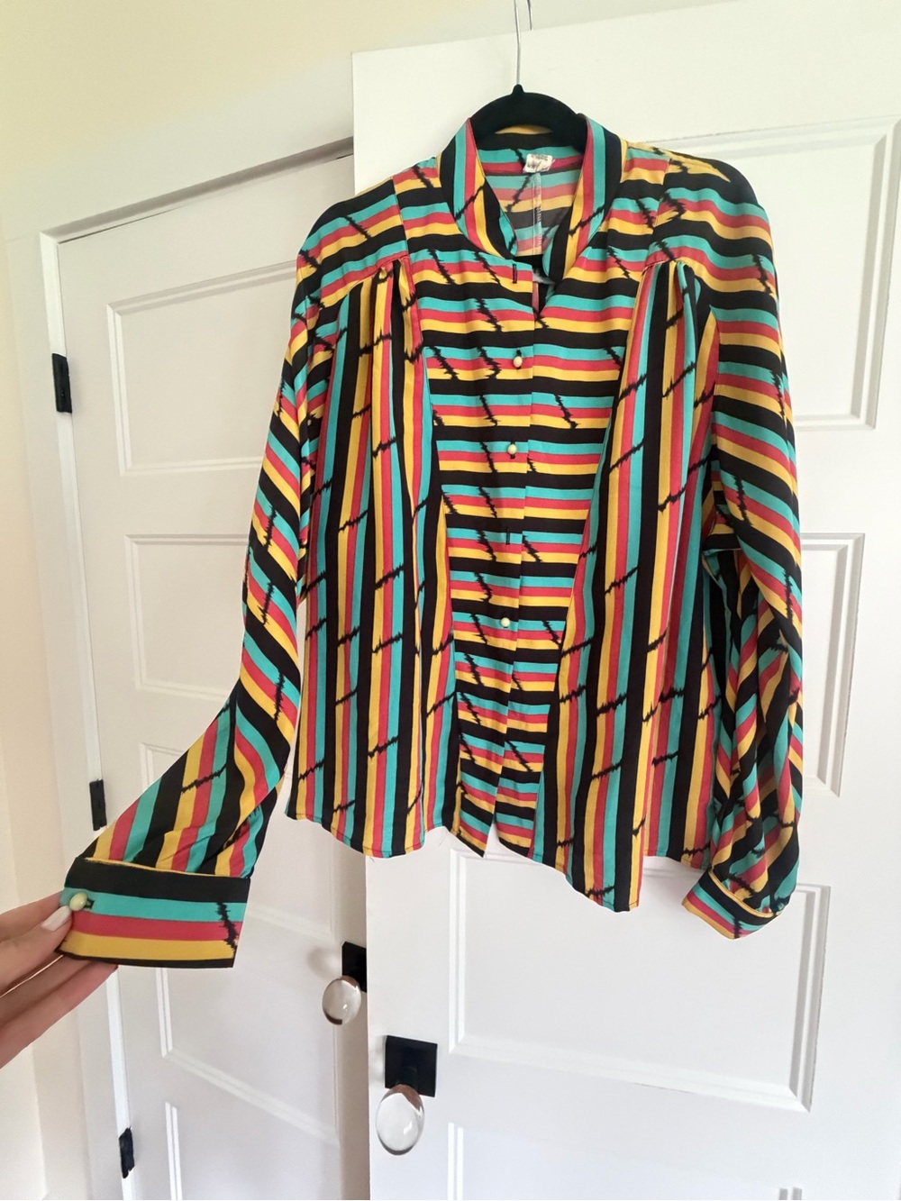 Vintage Multicolor Striped Button-Down Shirt
